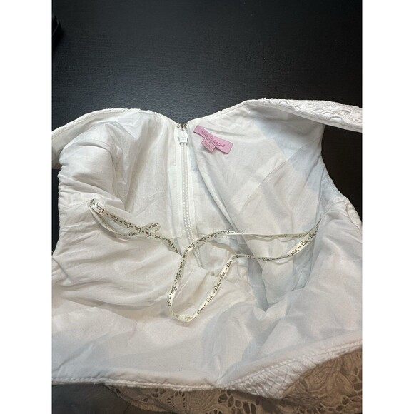 Lilly Pulitzer Marla Dress White Eyelet Floral Sz 4 (flaw) #1348 - Picture 7 of 12